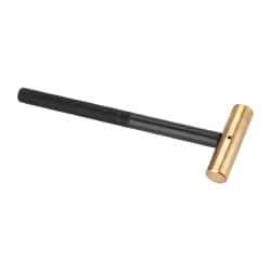 Value Collection - 3/8 Lb Nonsparking Brass Hammer - 8-1/8" OAL, 3/4" Face Diam, Aluminum Handle - Industrial Tool & Supply