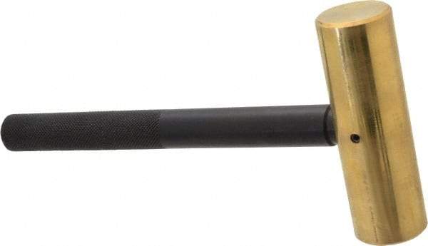 Value Collection - 4 Lb Nonsparking Brass Hammer - 11-3/8" OAL, 1-3/4" Face Diam, Aluminum Handle - Industrial Tool & Supply