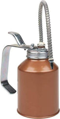 Goldenrod - 8" Long Flexible Spout, Lever-Type Oiler - Die Cast Zinc Pump, Steel Body, Powder Coated - Industrial Tool & Supply