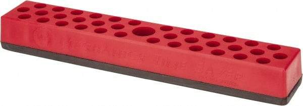 Value Collection - 37 Piece Capacity Magnetic Hex Bit Holder - 1/4" Drive, Red - Industrial Tool & Supply