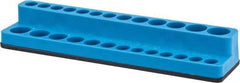 Value Collection - 26 Piece Capacity Magnetic Deep & Shallow Socket Holder - 1/4" Drive, Blue - Industrial Tool & Supply
