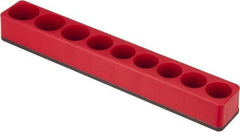 Value Collection - 9 Piece Capacity Magnetic Deep & Shallow Socket Holder - 1/2" Drive, Red - Industrial Tool & Supply
