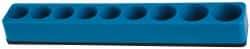 Value Collection - 9 Piece Capacity Magnetic Deep & Shallow Socket Holder - 1/2" Drive, Blue - Industrial Tool & Supply