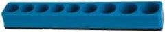 Value Collection - 9 Piece Capacity Magnetic Deep & Shallow Socket Holder - 1/2" Drive, Blue - Industrial Tool & Supply