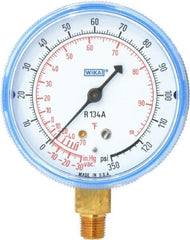 Wika - 2-1/2" Dial, 1/8 Thread, 30-0-120 Scale Range, Pressure Gauge - Lower Connection Mount, Accurate to 1-2-5% of Scale - Industrial Tool & Supply
