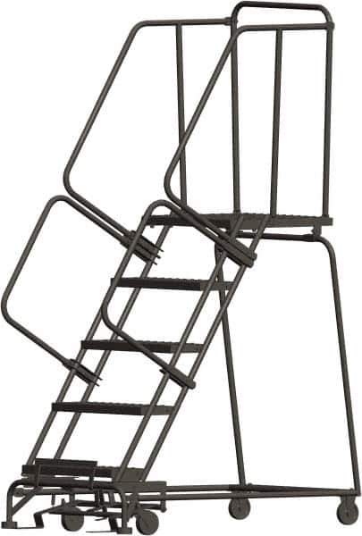 Ballymore - 83" 5 Step Ladder - 450 Lb Capacity, 50" Platform Height, 30" Base Width x 49" Depth, Expanded Metal Tread - Industrial Tool & Supply