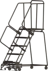 Ballymore - 83" 5 Step Ladder - 450 Lb Capacity, 50" Platform Height, 24" Base Width x 49" Depth, Heavy-Duty Serrated Grating - Industrial Tool & Supply
