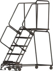 Ballymore - 83" 5 Step Ladder - 450 Lb Capacity, 50" Platform Height, 30" Base Width x 56" Depth, Heavy-Duty Serrated Grating - Industrial Tool & Supply