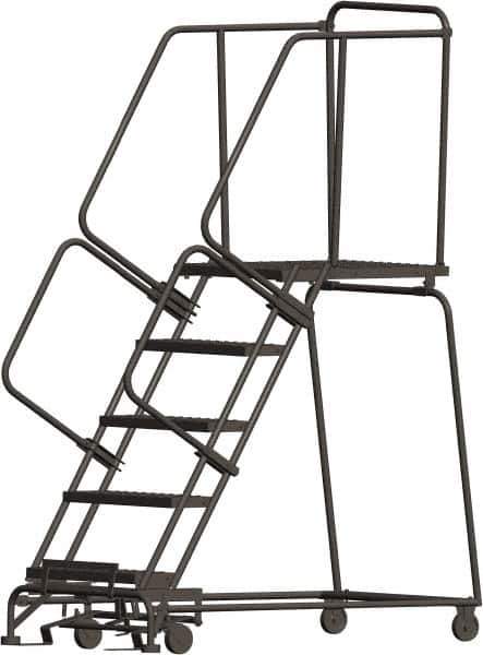 Ballymore - 83" 5 Step Ladder - 450 Lb Capacity, 50" Platform Height, 30" Base Width x 56" Depth, Expanded Metal Tread - Industrial Tool & Supply