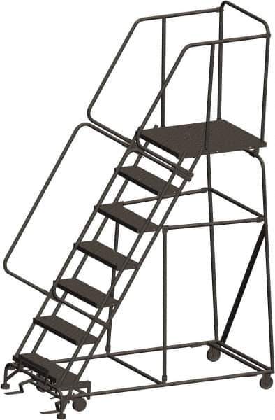 Ballymore - 103" 7 Step Ladder - 450 Lb Capacity, 70" Platform Height, 30" Base Width x 69" Depth, Expanded Metal Tread - Industrial Tool & Supply