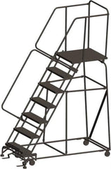 Ballymore - 103" 7 Step Ladder - 450 Lb Capacity, 70" Platform Height, 24" Base Width x 69" Depth, Heavy-Duty Serrated Grating - Industrial Tool & Supply