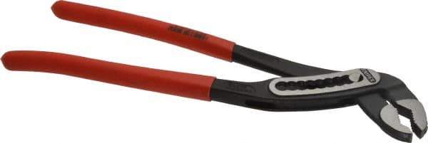 Knipex - 12" OAL, 2-3/4" Max Capacity, 9 Position Water Pump Tongue & Groove Pliers - Self-Gripping V-Jaws, Alligator Jaw Head, Plastic Dipped Handles - Industrial Tool & Supply