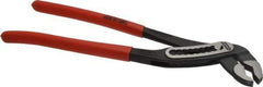 Knipex - 12" OAL, 2-3/4" Max Capacity, 9 Position Water Pump Tongue & Groove Pliers - Self-Gripping V-Jaws, Alligator Jaw Head, Plastic Dipped Handles - Industrial Tool & Supply
