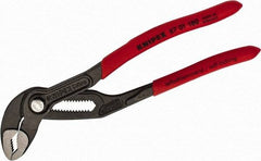 Knipex - 7-1/4" OAL, 1-1/2" Max Capacity, 18 Position Water Pump Tongue & Groove Pliers - Standard V-Jaws, Standard Head, Nonslip Plastic Handles - Industrial Tool & Supply