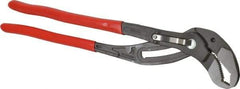 Knipex - 16" OAL, 3-1/2" Max Capacity, 27 Position Water Pump Tongue & Groove Pliers - Standard V-Jaws, Standard Head, Plastic Coated Handles - Industrial Tool & Supply