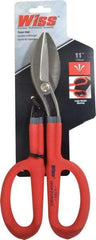 Wiss - 2-1/2" Length of Cut, Straight Pattern Tinner's Snip - 11" OAL, Cushion Grip Handle, 21 AWG Steel Capacity - Industrial Tool & Supply