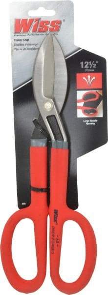 Wiss - 3" Length of Cut, Straight Pattern Tinner's Snip - 12-1/2" OAL, Cushion Grip Handle, 20 AWG Steel Capacity - Industrial Tool & Supply