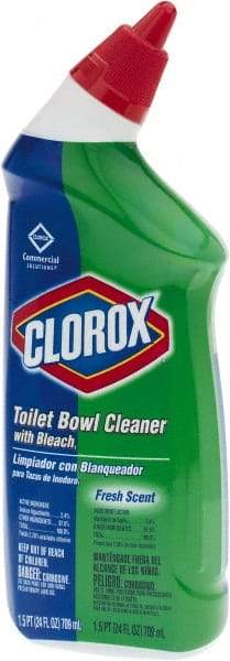 Clorox - 24 oz Bottle Gel Toilet Bowl Cleaner - Bleach Scent, Disinfectant, Nonacidic, Toilet Bowl - Industrial Tool & Supply