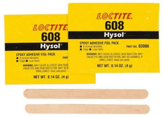 Loctite - 0.14 oz Pouch Two Part Epoxy - 5 min Working Time, 1,500 psi Shear Strength, Series 608 - Industrial Tool & Supply