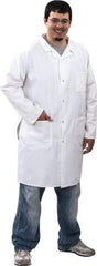 PRO-SAFE - Size XL White Lab Coat - Polyester and Cotton, Snap Front, Open Wrists, (2 Pass Through Pockets and Front Chest and Hip Pocket) - Industrial Tool & Supply