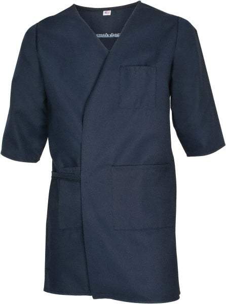 PRO-SAFE - Size XL Navy Blue Smock with 5 Pockets - Polyester and Cotton, Buttonless and Ties In Back - Industrial Tool & Supply