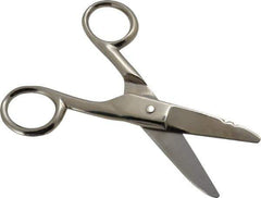 Wiss - 1-7/8" LOC, 5-1/4" OAL Nickel Plated Standard Scissors - Serrated, Plastic Handle, For Electrical - Industrial Tool & Supply