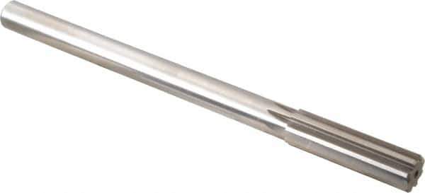 Alvord Polk - 47/64" High Speed Steel 8 Flute Chucking Reamer - Straight Flute, 5/8" Straight Shank, 2-1/2" Flute Length, 9-1/2" OAL - Industrial Tool & Supply