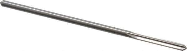 Alvord Polk - #25 High Speed Steel 4 Flute Chucking Reamer - Straight Flute, 0.143" Straight Shank, 1" Flute Length, 4" OAL - Industrial Tool & Supply