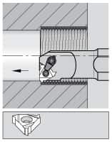 Kennametal - Internal Thread, Left Hand Cut, 1-1/4" Shank Width x 1-1/4" Shank Height Indexable Threading Toolholder - 254mm OAL, LT 22NL Insert Compatibility, S16 Toolholder, Series LT Threading - Industrial Tool & Supply