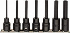 Proto - 7 Piece 3/8" Drive Inch Impact Hex Bit Socket Set - 1/8 to 3/8" Hex - Industrial Tool & Supply