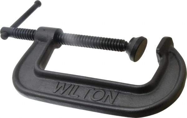 Wilton - Light-Duty 5" Max Opening, 2-1/2" Throat Depth, Ductile Iron Standard C-Clamp - 2,250 Lb Capacity, 0" Min Opening, Standard Throat Depth - Industrial Tool & Supply