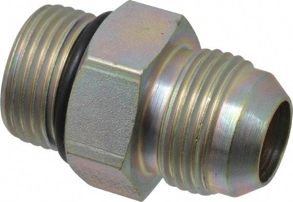 Eaton - 3/4" Tube OD, 37° Steel Flared Tube Straight Thread Connector - 3/4 ORB, Flared to Male SAE O-Ring Ends - Industrial Tool & Supply