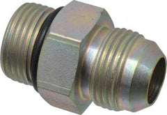 Eaton - 3/4" Tube OD, 37° Steel Flared Tube Straight Thread Connector - 3/4 ORB, Flared to Male SAE O-Ring Ends - Industrial Tool & Supply