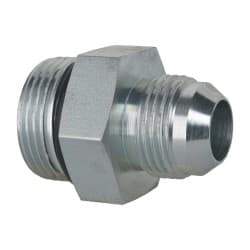 Eaton - 3/4" Tube OD, 37° Steel Flared Tube Straight Thread Connector - 1 ORB, Flared to Male SAE O-Ring Ends - Industrial Tool & Supply