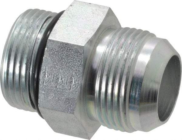 Eaton - 1" Tube OD, 37° Steel Flared Tube Straight Thread Connector - 1 ORB, Flared to Male SAE O-Ring Ends - Industrial Tool & Supply