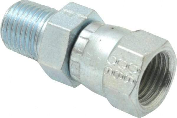 Eaton - 3/8" Tube OD, 37° Steel Flared Tube Female JIC 37° Swivel to Male Pipe Adapter - 1/4 NPT - Industrial Tool & Supply
