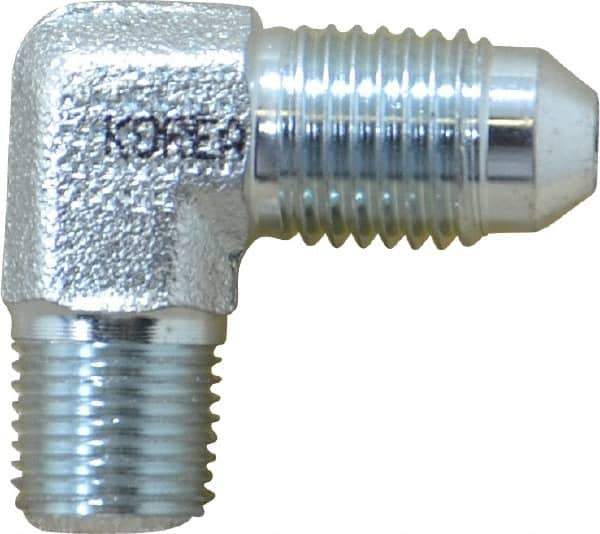 Eaton - 1/4" Tube OD, 37° Steel Flared Tube Male Elbow - 1/8 NPT, Flare x MNPT Ends - Industrial Tool & Supply