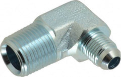 Eaton - 3/8" Tube OD, 37° Steel Flared Tube Male Elbow - 1/2 NPT, Flare x MNPT Ends - Industrial Tool & Supply