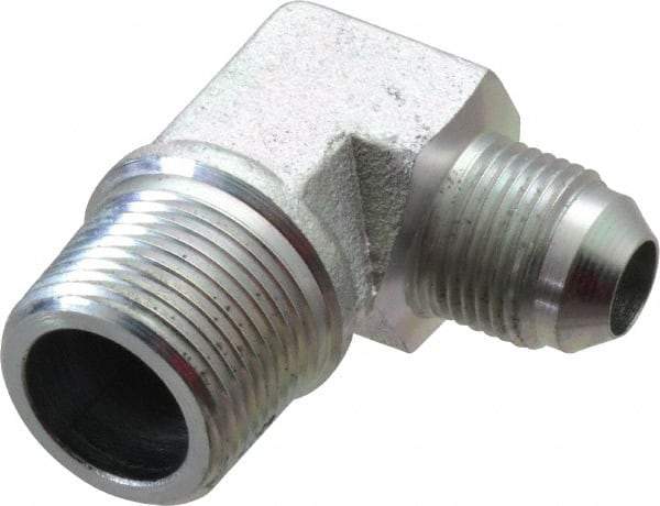 Eaton - 1/2" Tube OD, 37° Steel Flared Tube Male Elbow - 3/4 NPT, Flare x MNPT Ends - Industrial Tool & Supply