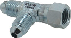 Eaton - 1/4" Tube OD, 37° Steel Flared Tube Swivel Nut Run Tee - Flare x Swivel x Flare Ends - Industrial Tool & Supply