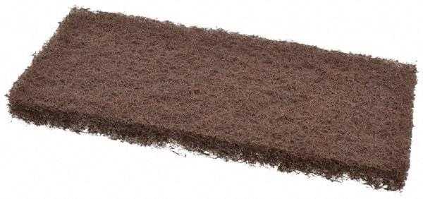 3M - 10" Long x 4-5/8" x 1" Thick Wide Scouring Pad - Heavy-Duty, Brown - Industrial Tool & Supply