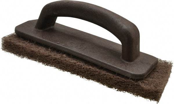 3M - 10" Long x 4.63" Wide x 1/2" Thick Hand Block with Cleansing Pad - Medium-Duty, Brown - Industrial Tool & Supply