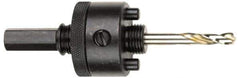 Milwaukee Tool - 5/8 to 1-3/16" Tool Diam Compatibility, Straight Shank, Steel Integral Pilot Drill, Hole Cutting Tool Arbor - 3/8" Min Chuck, Hex Shank Cross Section, Threaded Shank Attachment, For Hole Saws - Industrial Tool & Supply