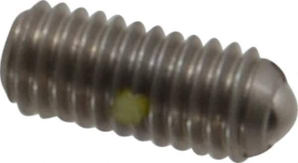 Gibraltar - M6x1.0, 3.5mm Ball Diam, 14mm Body Length, 1mm Max Ball Reach, Threaded Ball Plunger - Stainless Steel Body, Stainless Steel Ball, 6.29 Lb Initial End Force, 9 Lb Final End Force, Locking Element - Industrial Tool & Supply
