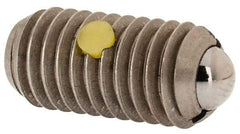 Gibraltar - M8x1.25, 5mm Ball Diam, 16mm Body Length, 1.5mm Max Ball Reach, Threaded Ball Plunger - Stainless Steel Body, Stainless Steel Ball, 1.12 Lb Initial End Force, 2.25 Lb Final End Force, Locking Element - Industrial Tool & Supply
