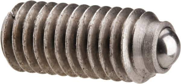 Gibraltar - M6x1.0, 3.5mm Ball Diam, 14mm Body Length, 1mm Max Ball Reach, Threaded Ball Plunger - Stainless Steel Body, Stainless Steel Ball, 2.02 Lb Initial End Force, 2.92 Lb Final End Force - Industrial Tool & Supply