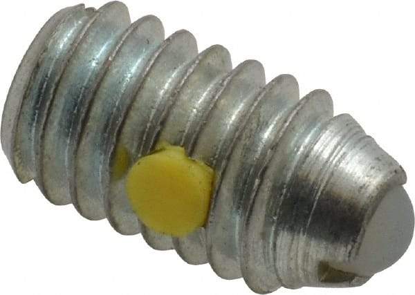 Gibraltar - 5/16-18, 0.156" Ball Diam, 0.578" Body Length, 0.04" Max Ball Reach, Threaded Ball Plunger - Steel Body, Nylon Ball, 2 Lb Initial End Force, 4.5 Lb Final End Force, Locking Element - Industrial Tool & Supply
