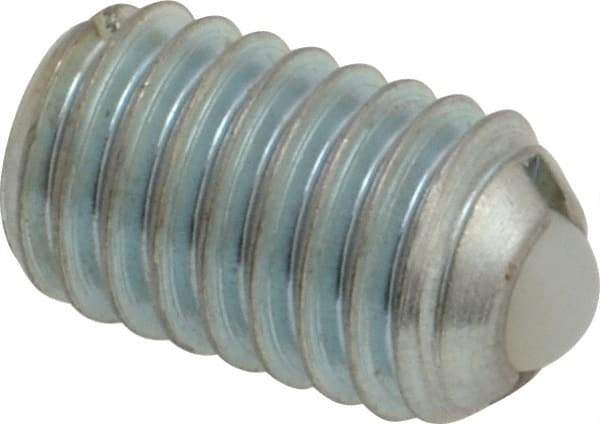 Gibraltar - 3/8-16, 0.188" Ball Diam, 0.625" Body Length, 0.048" Max Ball Reach, Threaded Ball Plunger - Steel Body, Nylon Ball, 2.5 Lb Initial End Force, 5 Lb Final End Force - Industrial Tool & Supply