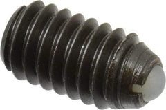 Gibraltar - 5/16-18, 0.156" Ball Diam, 0.578" Body Length, 0.04" Max Ball Reach, Threaded Ball Plunger - Steel Body, Nylon Ball, 4 Lb Initial End Force, 9 Lb Final End Force - Industrial Tool & Supply