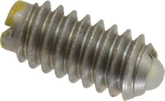 Gibraltar - 1/4-20, 0.125" Ball Diam, 0.531" Body Length, 0.035" Max Ball Reach, Threaded Ball Plunger - Stainless Steel Body, Nylon Ball, 4 Lb Initial End Force, 12 Lb Final End Force - Industrial Tool & Supply